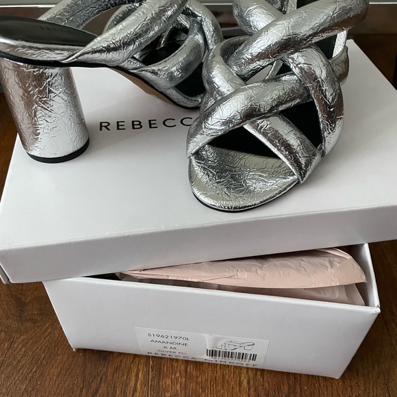 Rebecca Minkoff Amandine Heels Sandals BNIB size 6 silver - Picture 3 of 7